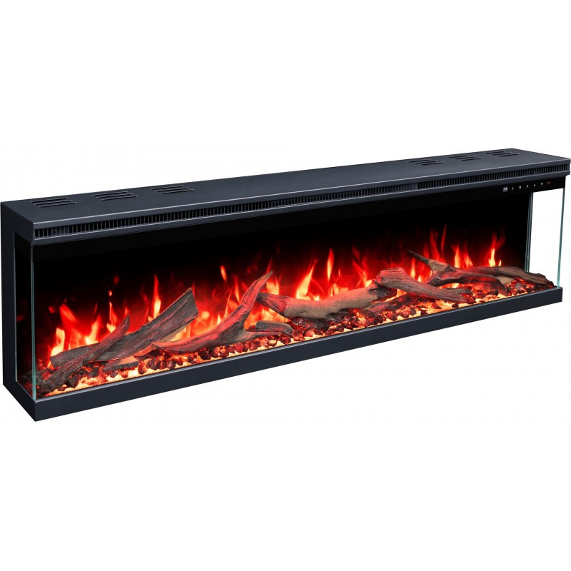 Unique PRO 140 cm, chimenea eléctrica empotrada y de pared AFLAMO