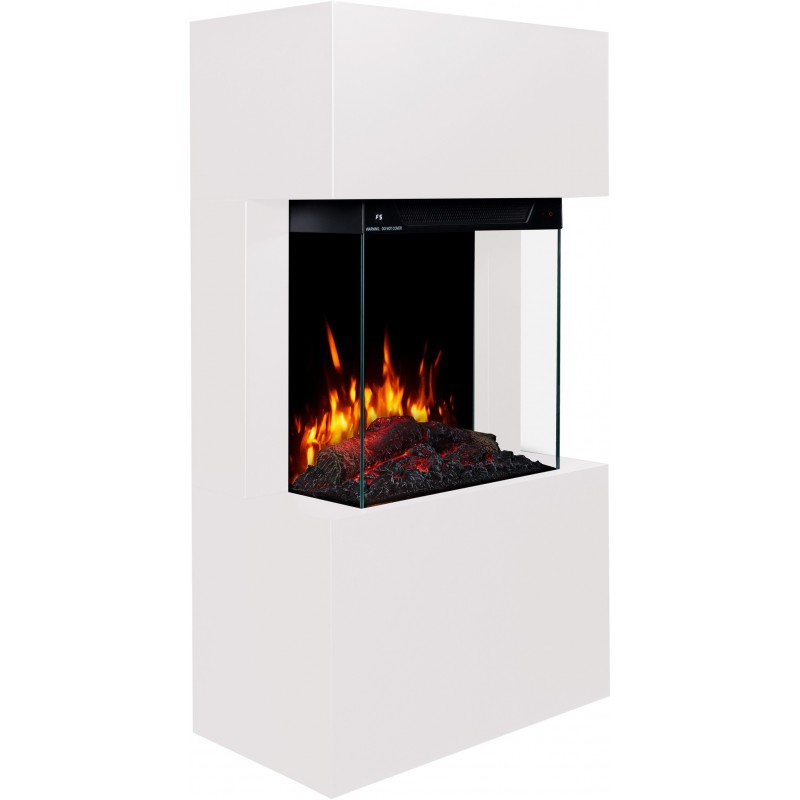 Chimenea eléctrica AFLAMO TEXEL 3D blanca + SONIDO