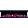 UNITY, Chimenea eléctrica LED de tres lados empotrada en la pared de con sonido EmotionFlame