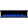 UNITY, Chimenea eléctrica LED de tres lados empotrada en la pared de con sonido EmotionFlame