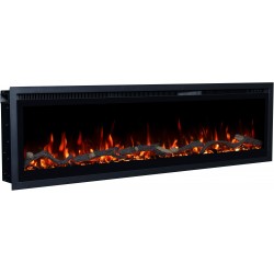 REGAL, Chimenea eléctrica LED empotrada y de pared con sonido EmotionFlame
