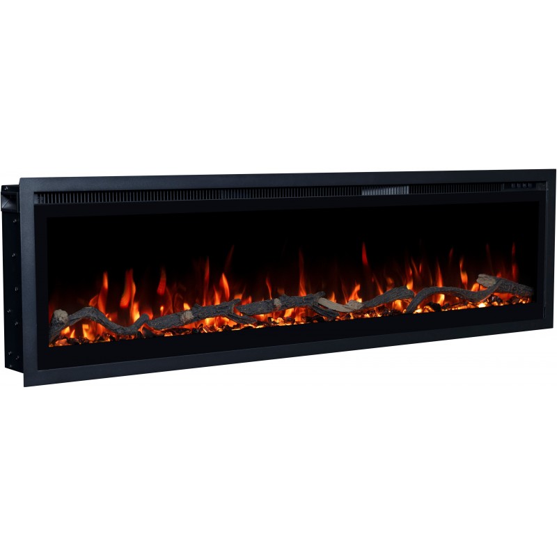 REGAL, Chimenea eléctrica LED empotrada y de pared con sonido EmotionFlame