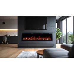 REGAL, Chimenea eléctrica LED empotrada y de pared con sonido EmotionFlame